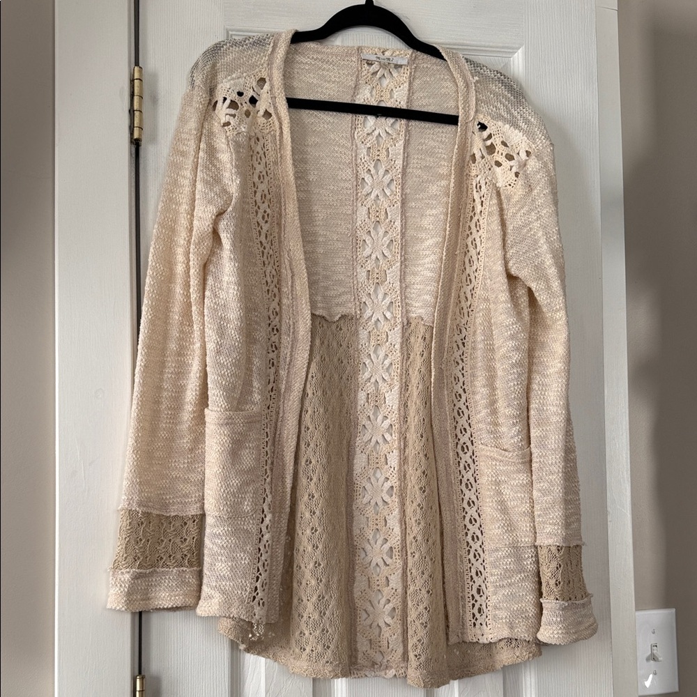 Miss MeChic Cream Lace Cardigan